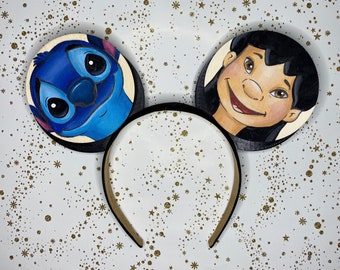 Lilo and Stitch Hand Painted Mouse Ears