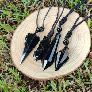 Pure Natural Obsidian Necklace, Obsidian Necklace,Healing Necklace,Mother's Day Gift,Gift for Men,Gift for Father,Gift for Mom,Handmade Gift