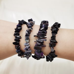Sugilite Bracelet,Sugilite Gravel Bracelet,February Birthstone,Natural Sugilite,Handmade Gift,Handmade Bracelet,Gift for Her