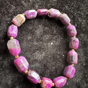 Natural Sugilite Bead Bracelet,Sugilite Elastic Bracelet,Sugilite Jewelry,Energy Gem Bracelet,Birthday Gift for Girlfriends,Gift for Her