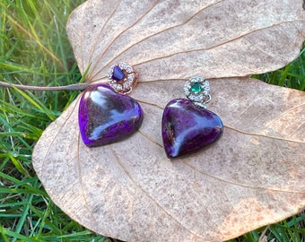 Handmade Sugilite Heart Shaped Pendant,Sugilite Necklace,Purple Sugilite,Mother's Day Gift,Gift for Her,100% Natural Sugilite,Handmade Gift