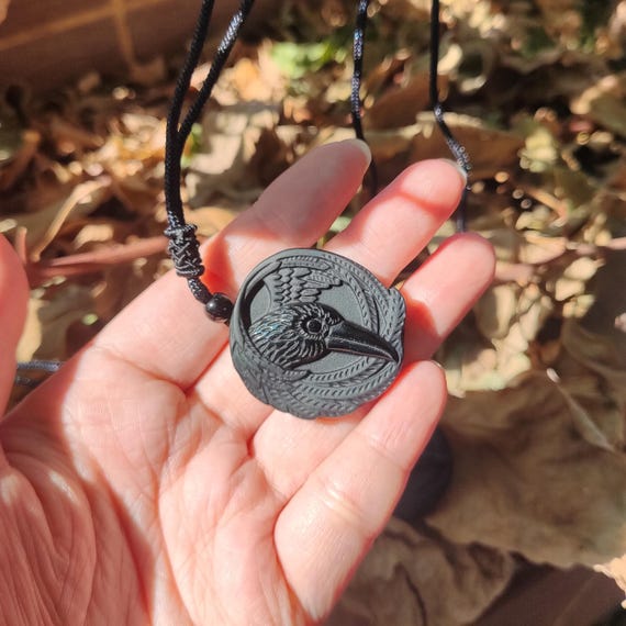 Obsidian Bird Carving Necklace,black Obsidian Necklace,obsidian