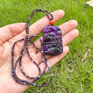 Sugilite Pendant,Sugilite Relief Pendant,Purple Sugilite,Sugilite Necklace,Mother's Day Gift,Gift to Her,Natural Sugilite,Handmade Gift