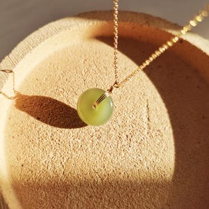Natural Green Jade Pendant Necklace, Minimalist Jade Necklace, Gift for Her, Necklaces for Women ,Valentine&#39;s Day Gift