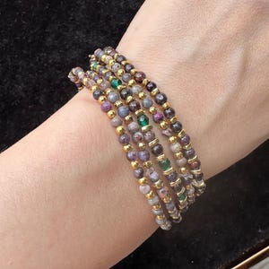 Sugilite Millet Bead Bracelet,Natural Sugilite Bracelet,Sugilite Elastic Bracelet,Birthday Gift for Girlfriends,Gift for Her