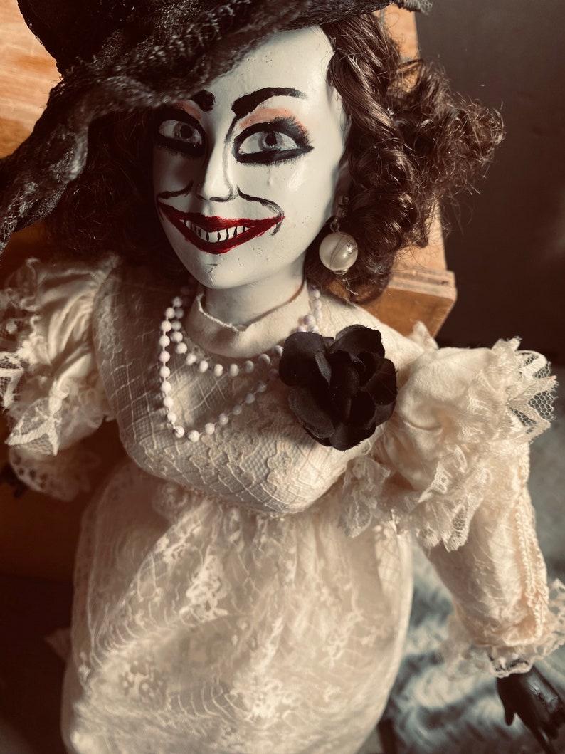 Ooak Lady Dimitrescu Inspired doll, hand painted repurposed RE8 doll