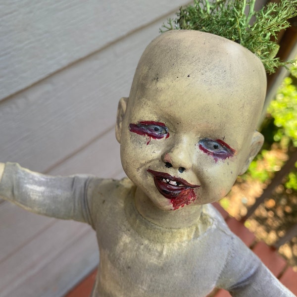 Scary/creepy ooak doll, Halloween decoration/prop