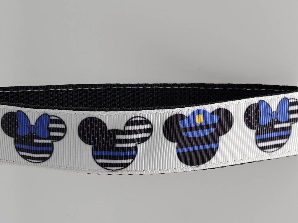 Mickey and Minnie Ears THIN BLUE LINE Wrislet, Keychain - Etsy