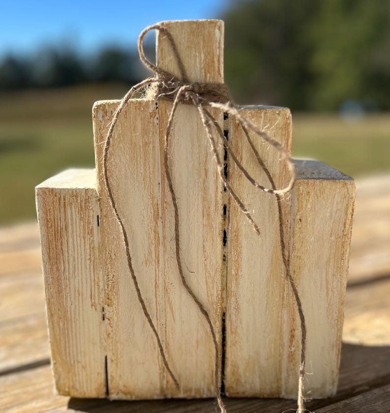Cute off White Wooden Pumpkins Etsy