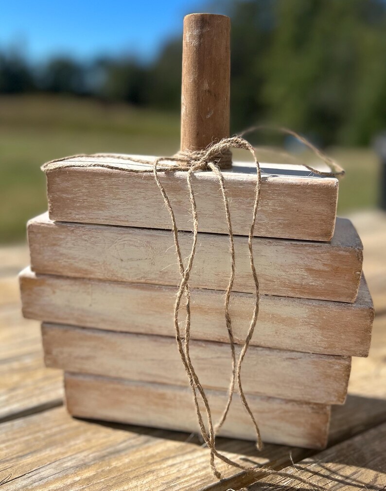 Cute off White Wooden Pumpkins Etsy