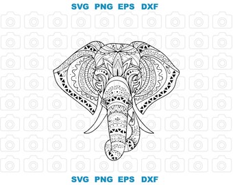 Distressed Elephant Head SVG Craft Cut File