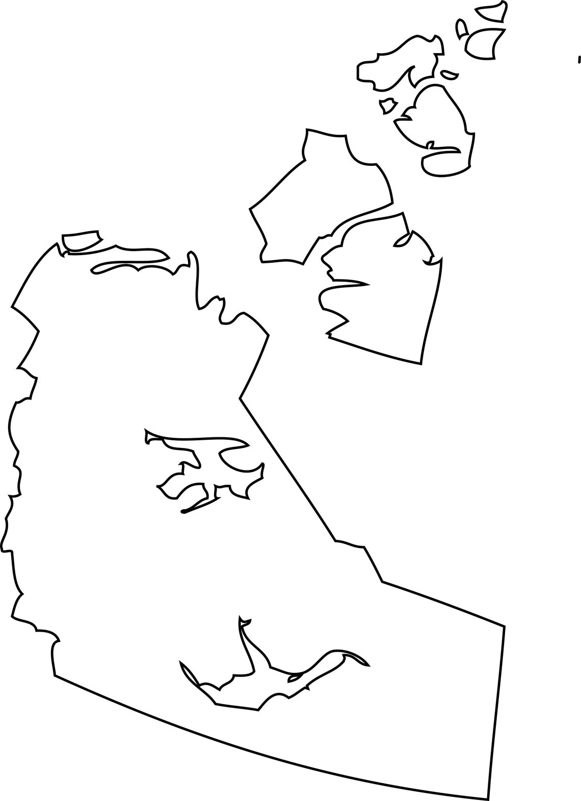 Northwest Territories Outline Map /northwest Territories | Etsy