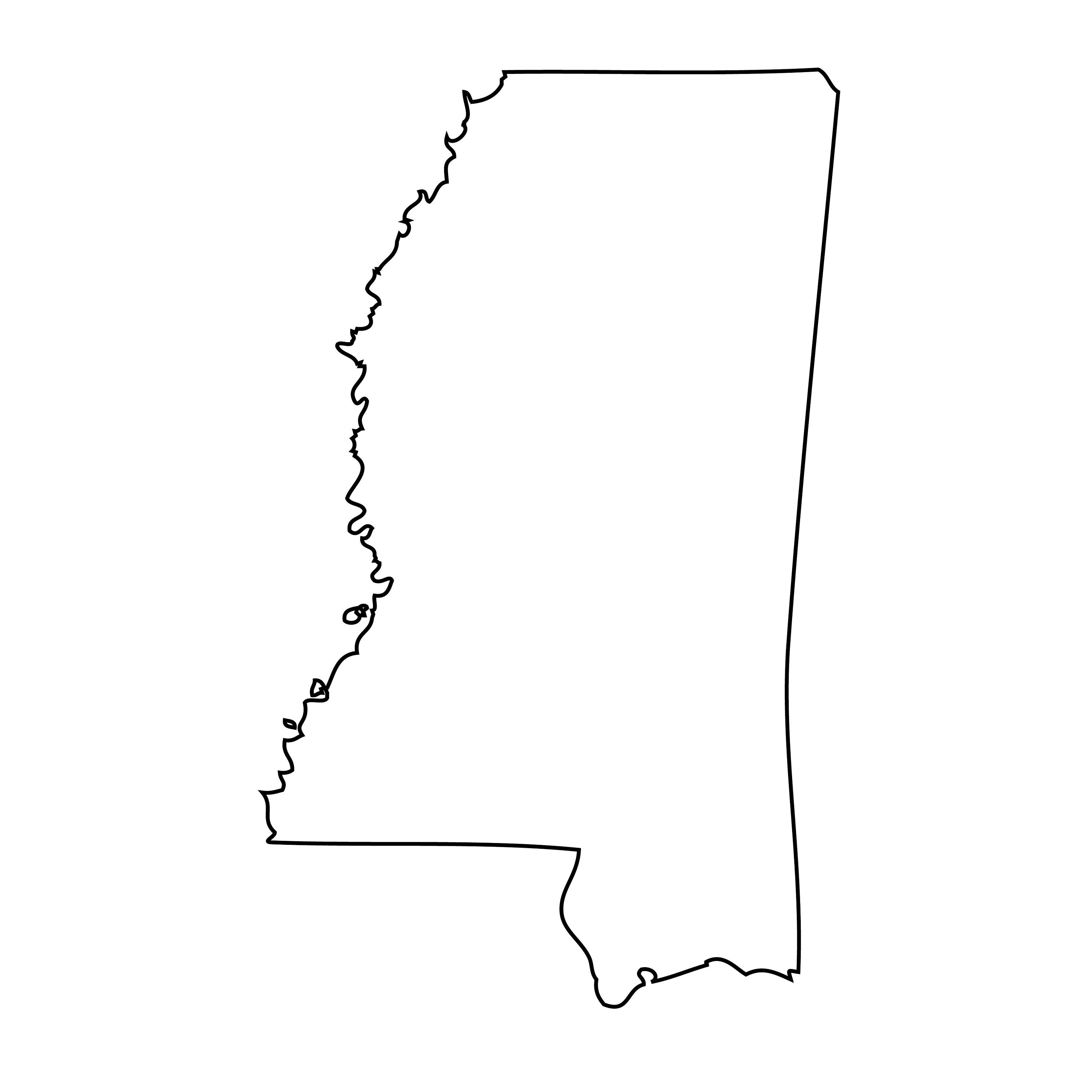 Mississippi outline map /Mississippi states outline map Etsy