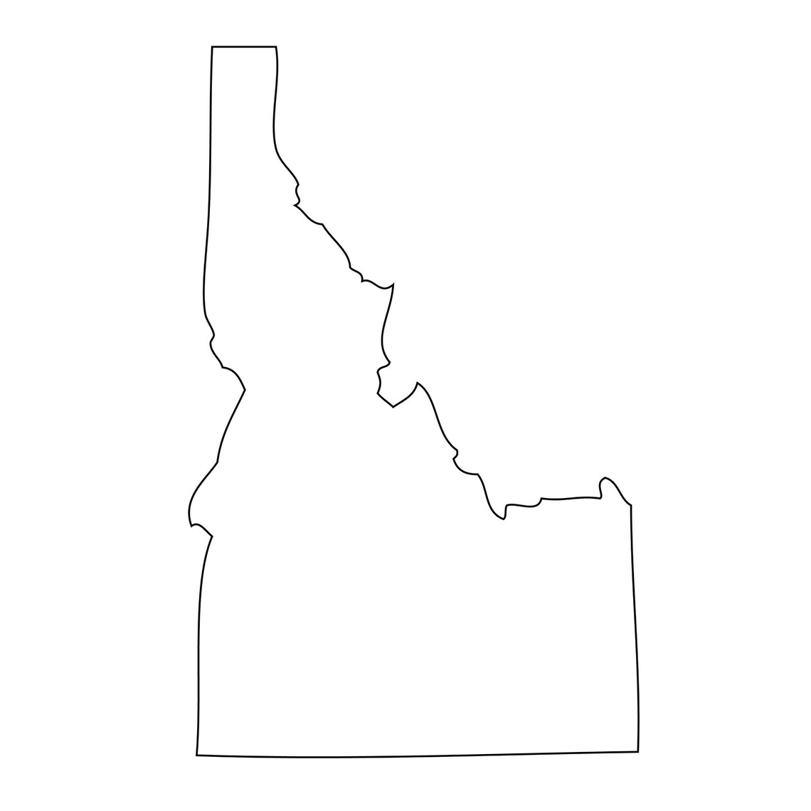Idaho Outline Map /idaho States Outline Map /united States Map | Etsy