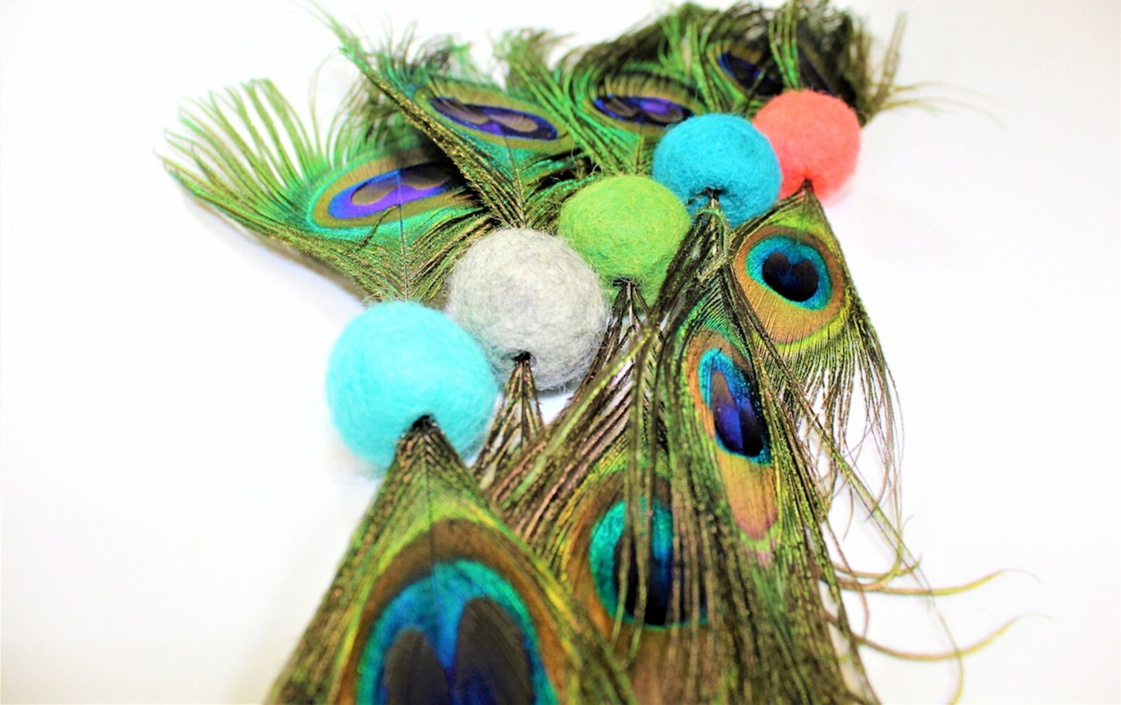 Feather Cat Toys / Cat Toy / Catnip Infused / Natural Peacock Etsy