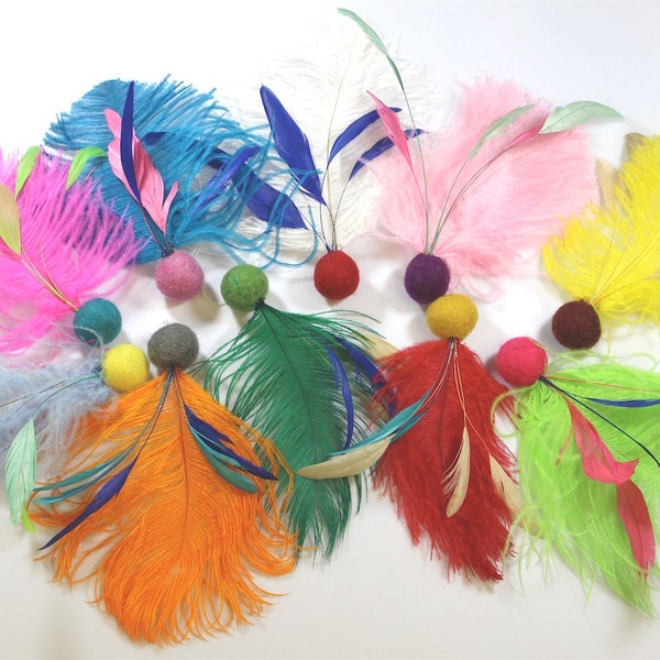 Cat Toy infused with Catnip, Feather Cat Toy, Cat Toss Toy, Pet Toy, Cat Play Toy