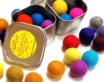 Rechargeable Catnip Infused Felt Balls | Cat Toys | Catnip Toys | Cat Ball Toy | Cat Felt Tin