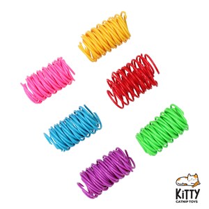 Kleurrijk kattenspeelgoed met spiraalveer | Verpakking van 15, 30 en 60 stuks | Interactief kattenspeelgoed in bulkverpakking | Diverse kleuren afbeelding 5