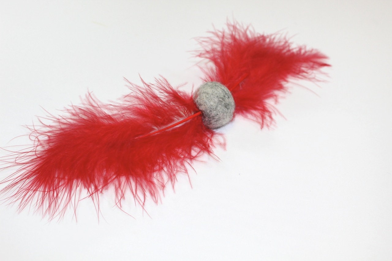 Feather Cat Toys / Catnip Infused / Natural Feather Cat Toy / Etsy