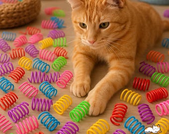 Colorful Coil Spring Cat Toys | 15, 30 & 60-Pack | Bulk Interactive Kitten Toy | Assorted Colors