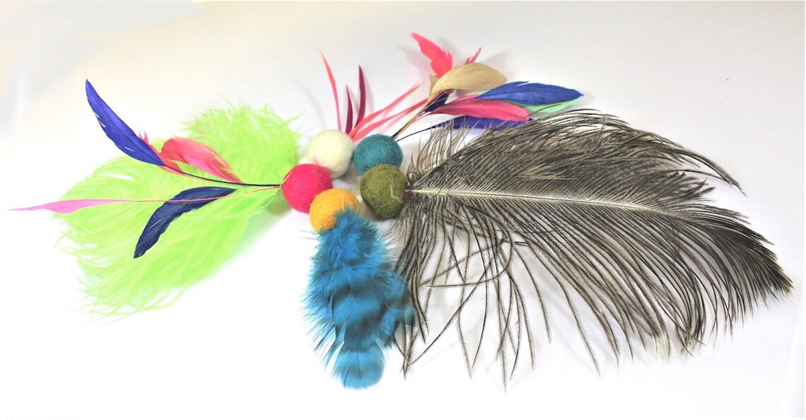 Feather Cat Toys / Assorted Cat Toys/ Cat Toy / Catnip Infused Etsy