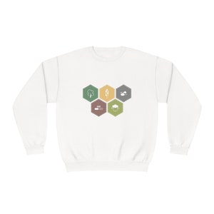 Sudadera unisex Settlers of Catan Resource Cards - NuBlend® Fleece para comodidad durante todo el año - ¡Perfecta para las noches frías y el calor invernal!