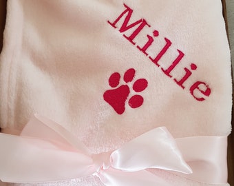 Puppydeken-hondendeken-geborduurde puppy/hondendeken-kat/kittendeken-superzachte gepersonaliseerde huisdierendeken