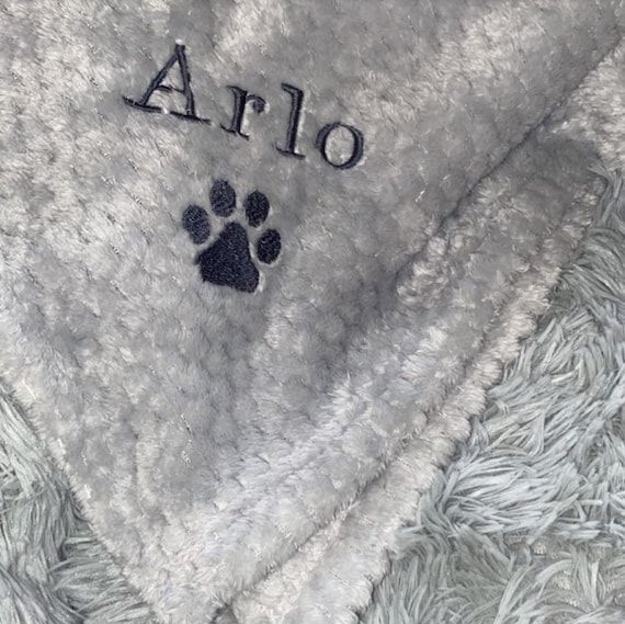 LARGE personalised, embroidered dog/cat blanket. Can be plain, or with paw print and your pet's name.
