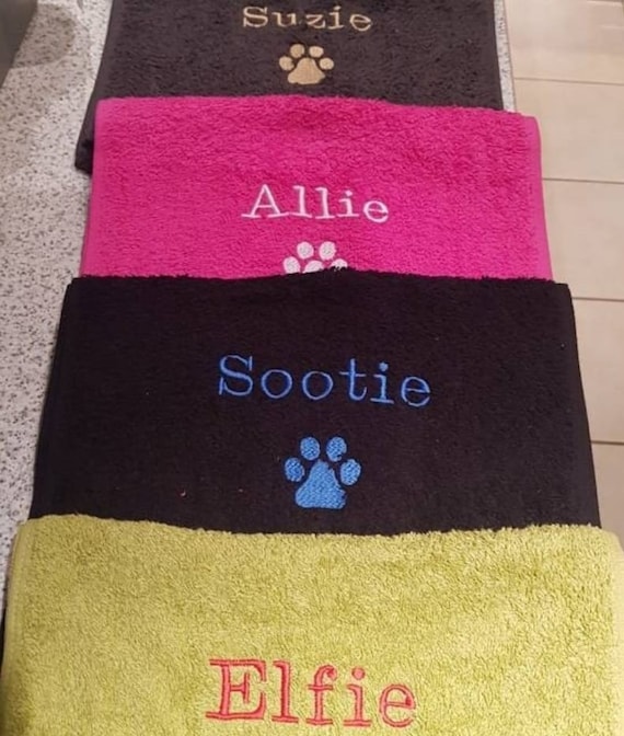 Personalised dog towel and blanket sale