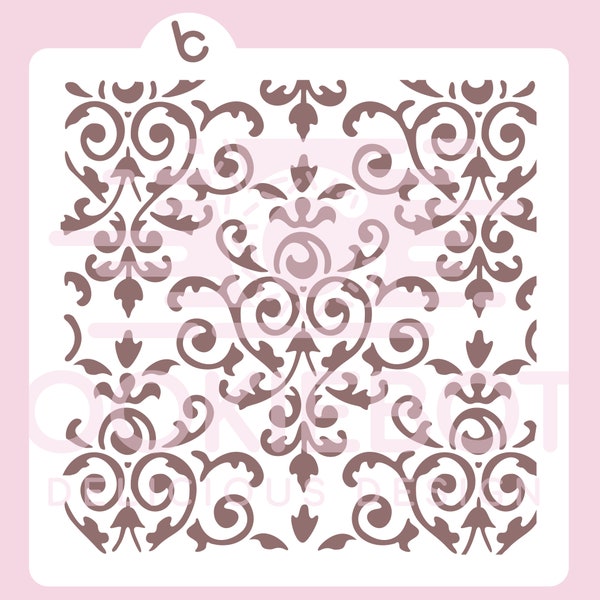 Damask ll - Download Digital Stencil SVG EPS DXF