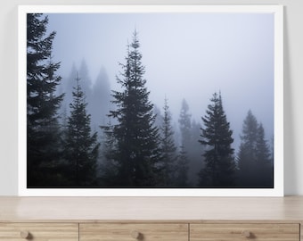 Foggy Forest Print, Pacific Northwest Fine Art Photography