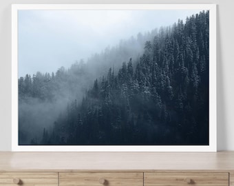foggy forest decor nature wall decor nature wall art Washington photography print interior wall art PNW photographer Pacific Northwest art