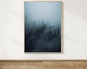 Pacific Northwest art, moody wall art, PNW art, forest art print, moody decor, Washington wall decor, moody forest print, Washington art
