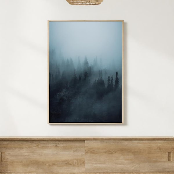 Pacific Northwest art, moody wall art, PNW art, forest art print, moody decor, Washington wall decor, moody forest print, Washington art
