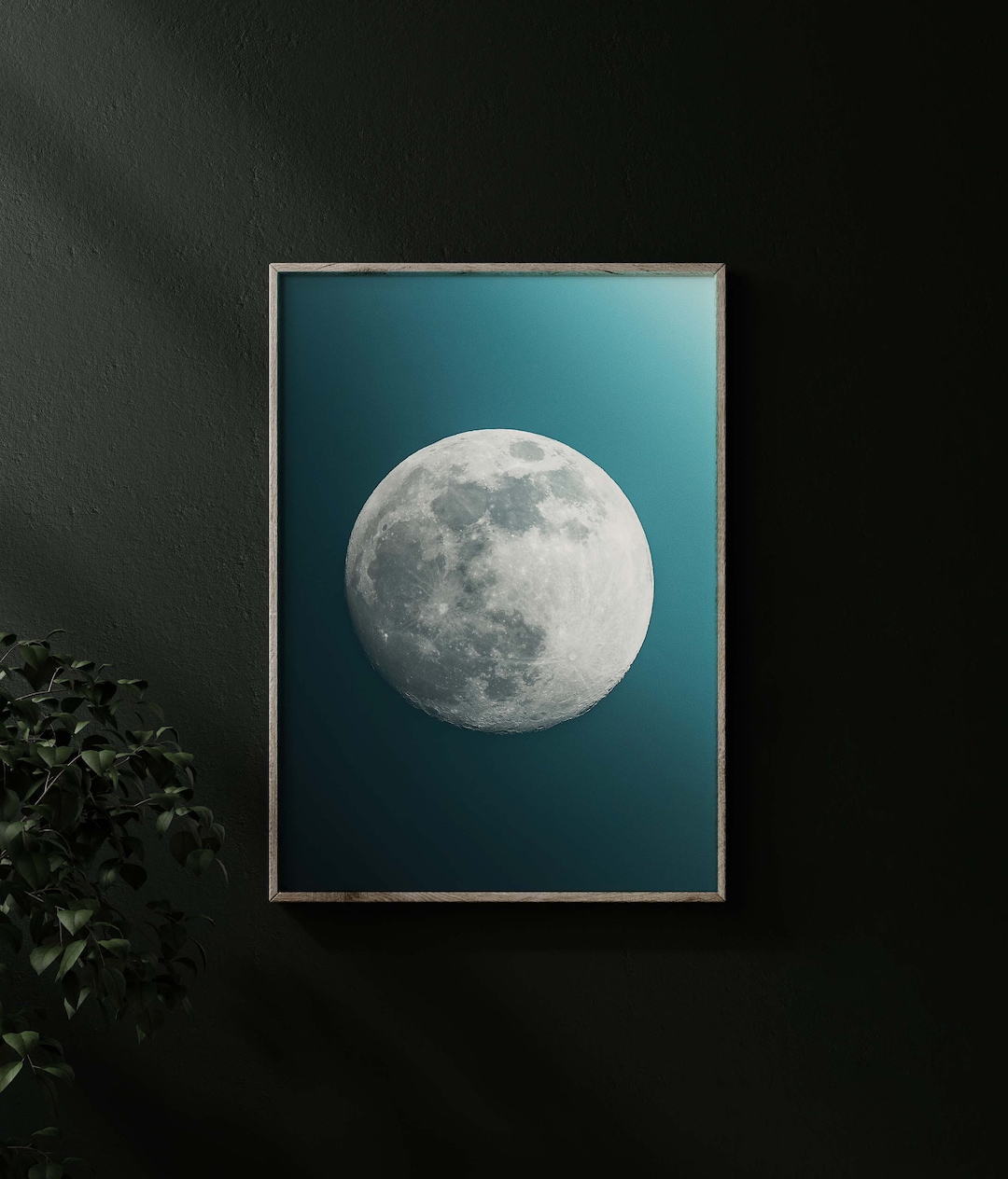 Full Moon Wall Art Full Moon Print Moon Wall Art Blue Moon Print Blue ...