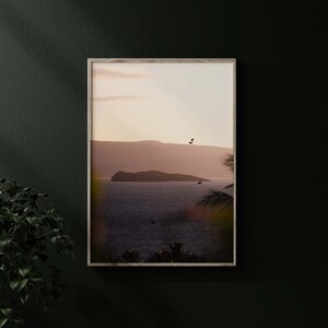 Molokini crater print island art print Hawaiian island print Hawaii art wall decor coastal art print ocean art Maui art Maui print Maui