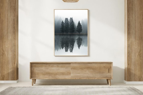 Reflection photography forest art photography moody forest art moody reflection Pacific Northwest photography  modern art photography