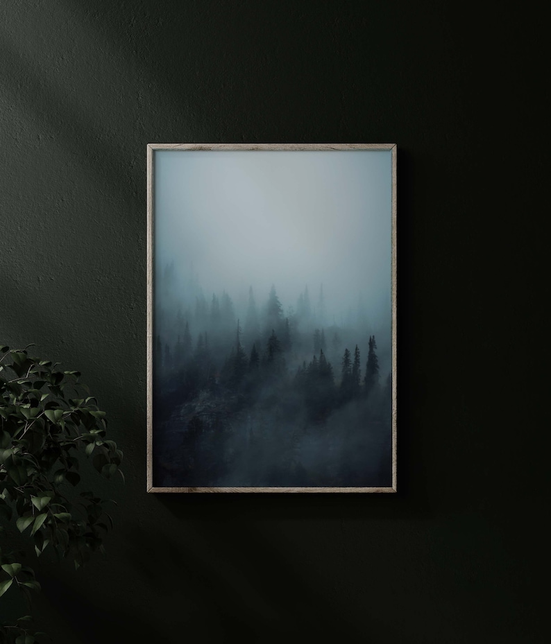Pacific Northwest art, moody wall art, PNW art, forest art print, moody decor, Washington wall decor, moody forest print, Washington art bild 2