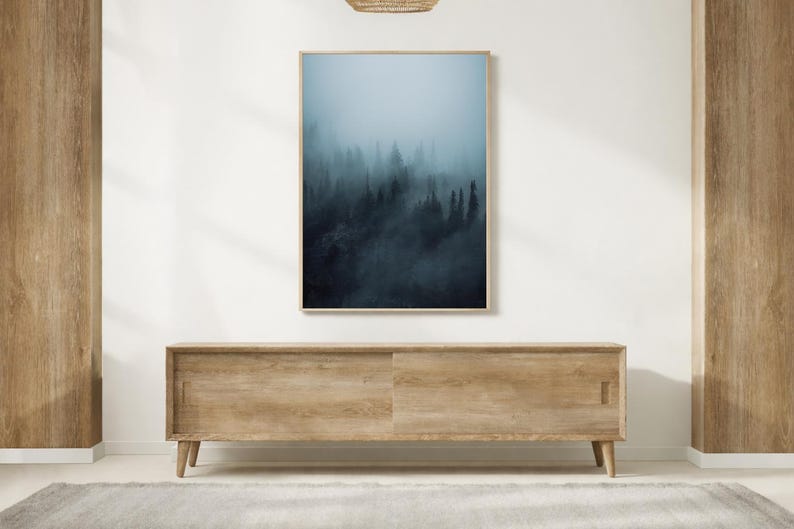 Pacific Northwest art, moody wall art, PNW art, forest art print, moody decor, Washington wall decor, moody forest print, Washington art bild 1