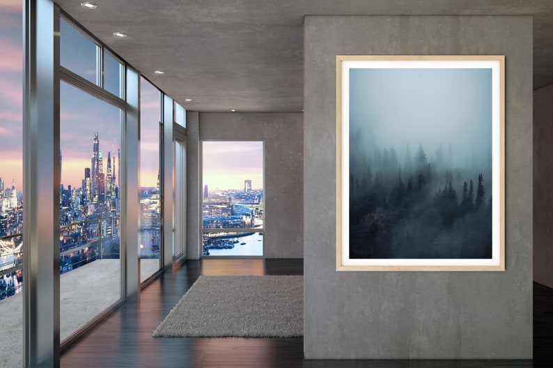 Pacific Northwest art, moody wall art, PNW art, forest art print, moody decor, Washington wall decor, moody forest print, Washington art bild 3
