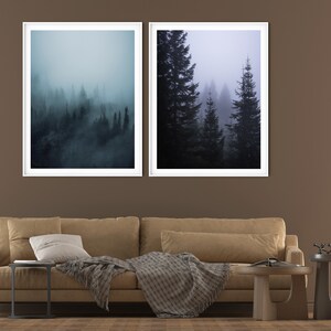 Pacific Northwest art, moody wall art, PNW art, forest art print, moody decor, Washington wall decor, moody forest print, Washington art bild 5