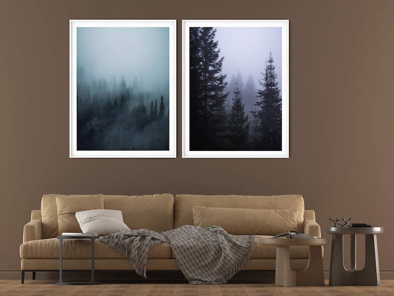 Pacific Northwest art, moody wall art, PNW art, forest art print, moody decor, Washington wall decor, moody forest print, Washington art bild 5