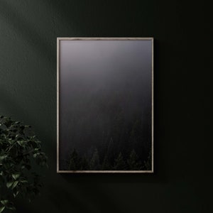Foggy forest, minimalistic wall decor, minimalistic art print, Washington wall decor, Pacific Northwest art print, nature art decor, PNW