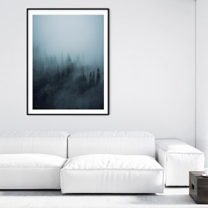 Pacific Northwest art, moody wall art, PNW art, forest art print, moody decor, Washington wall decor, moody forest print, Washington art bild 7