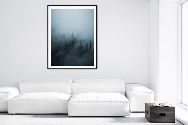 Pacific Northwest art, moody wall art, PNW art, forest art print, moody decor, Washington wall decor, moody forest print, Washington art bild 7
