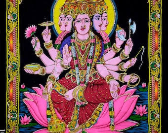 Indische Göttin Pailletten Tapisserie Religiöses Wandbehang dekoratives Boho Poster Ethnic