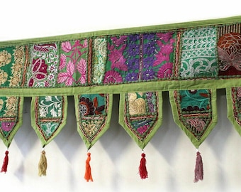 Handmade 1 Meter Toran Green Door Hanging Home Decorative Wall Hanging Vintage Toran