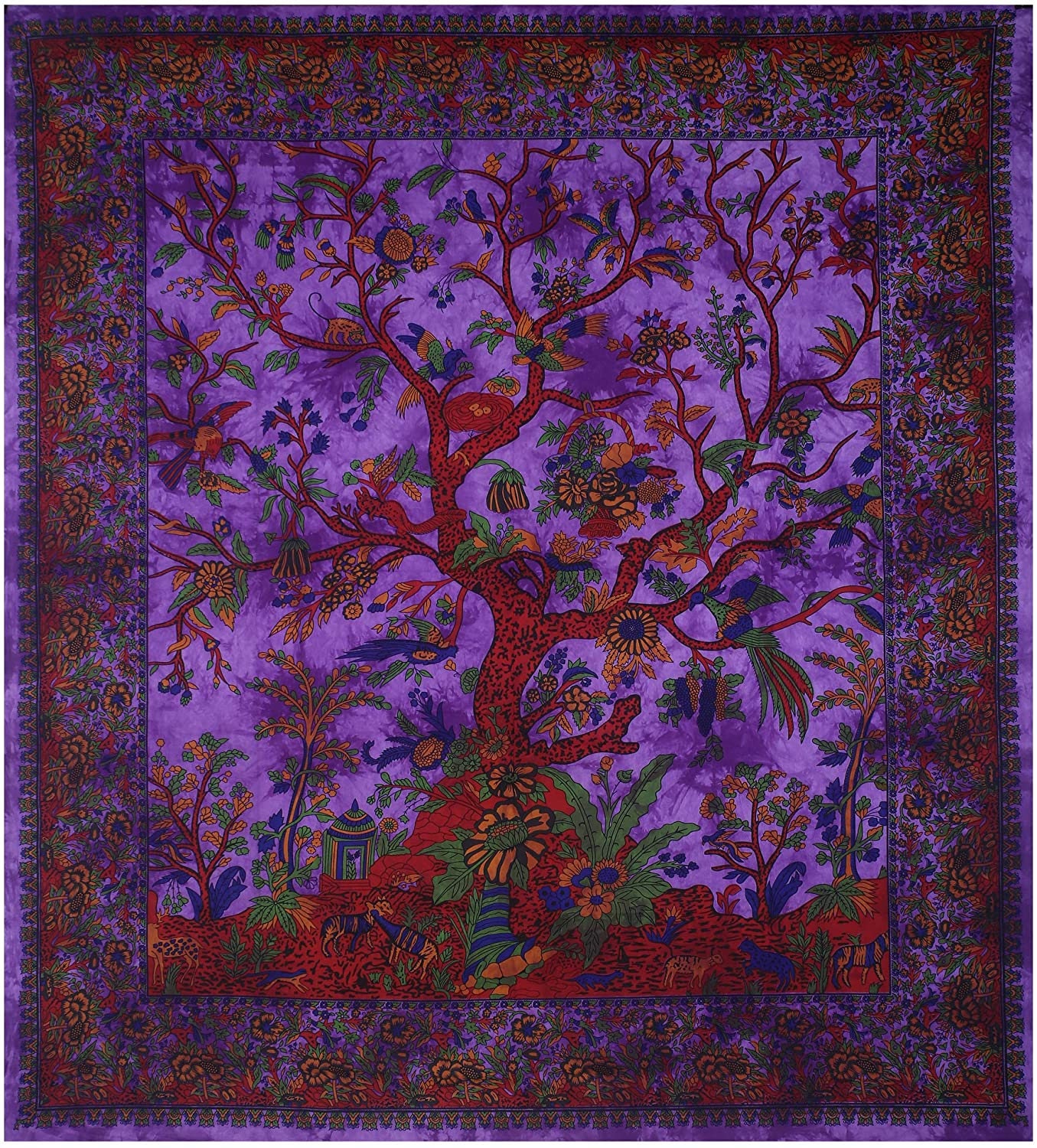 Purple Tree Of Life Tapestry Wall Hanging 84x54'' Etsy