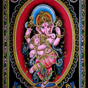 Tapiz de lentejuelas del Señor Ganpati de la India, colgante de pared, póster decorativo religioso para el hogar, tapiz gitano