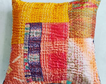Patchwork Cushion Cover Hand Quilted Pillowcase Home Decorative Pillow Cover Handmade Pillow Throw Pillow